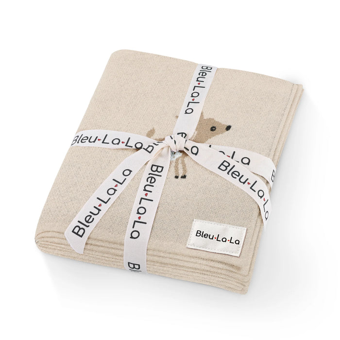 Bleu La La Swaddle Blanket Deer - Taupe