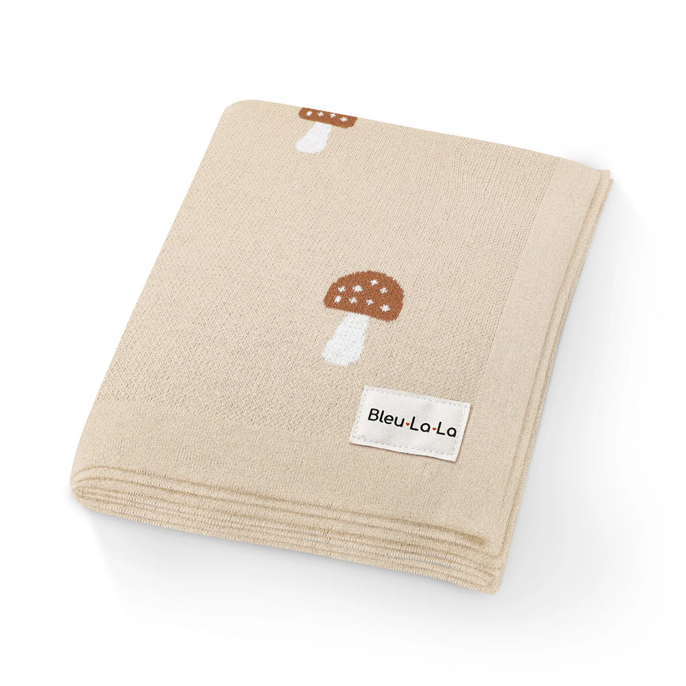 Bleu La La Swaddle Blanket Mushroom - Camel
