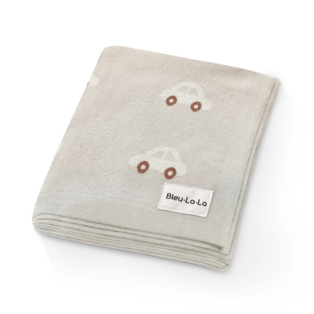 Bleu La La Swaddle Blanket Car - Oatmeal