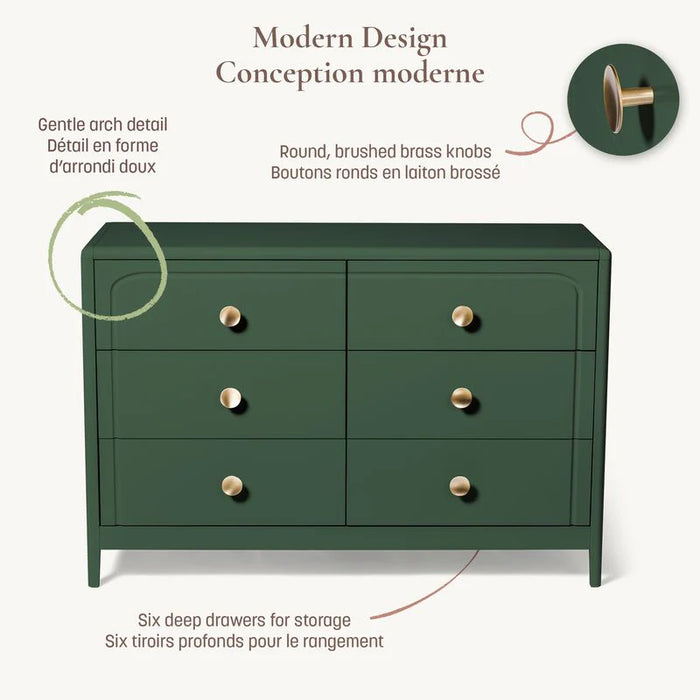 Little Seeds Briar Double Dresser - Bottle Green Paint