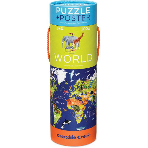 Crocodile Creek Puzzle + Poster - World Animal 200pcs 28735