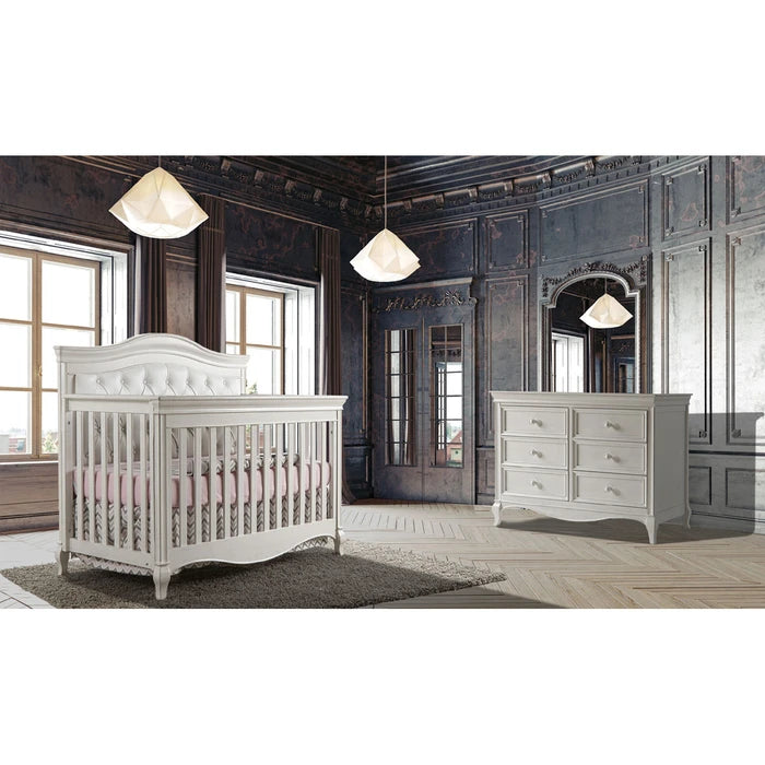 Pali Diamante Forever Crib with White Vinyl Panel - Vintage White (Markham Store Pick Up Only)
