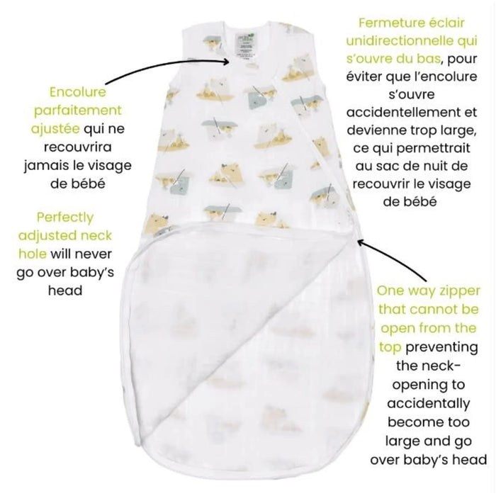 Perlim Pin Pin Cotton Sleep Bag 0.7 tog - Rhinos