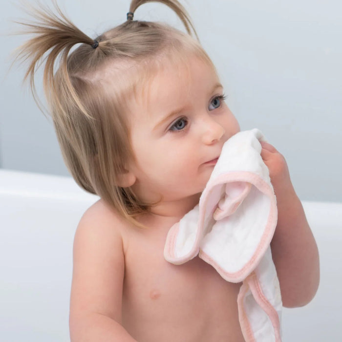 Lulujo Muslin Wash Cloths 3pk - White/Strawberry