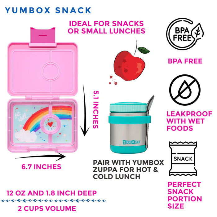 Yumbox Snack3 - Power Pink w/ Rainbow Tray