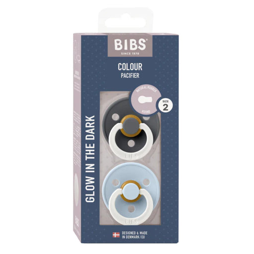 Bibs Pacifier Original Colour 2pk - Iron/Baby Blue 0-6M