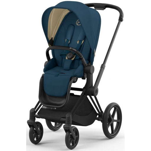 Cybex Priam4 - Matte Black Frame w/ Mountain Blue Seat