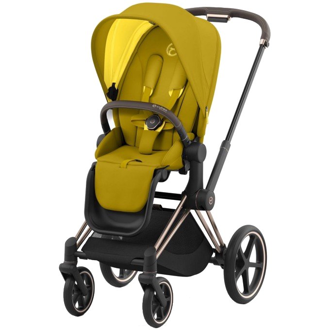 Cybex Priam4 - Rose Gold Frame w/ Mustard Yellow Seat