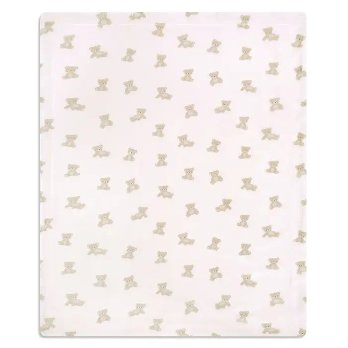 Piccolo Bambino Bear Printed Plush Blanket 30''x40'' - Pink