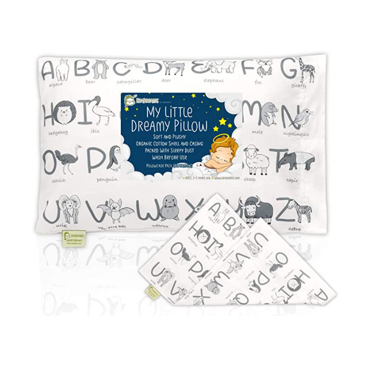 KeaBabies Printed Toddler Pillowcase 13x18'' Alphamals KB040-001