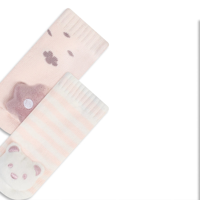 Piccolo Bambino 2pk Rattle Socks - Pink