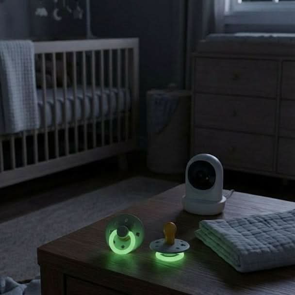 Itzy Ritzy Natural Rubber Pacifier Glow In The Dark 2pk - Sage and Gray