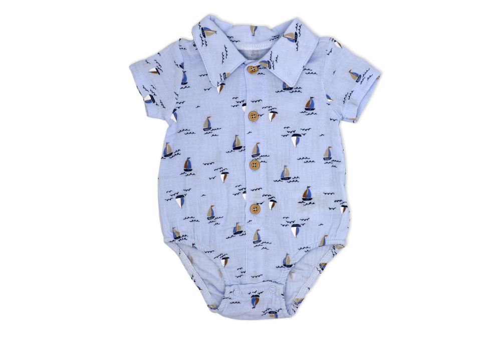 Rose Textiles Sterling Baby Boys 3 Pieces Short Set: Sailboat