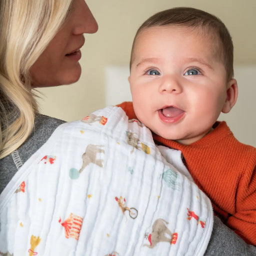 Aden + Anasis Muslin Burpy Bib - Elephant Circus
