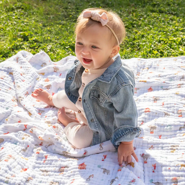 Aden + Anasis Muslin Blanket - Elephant Circus