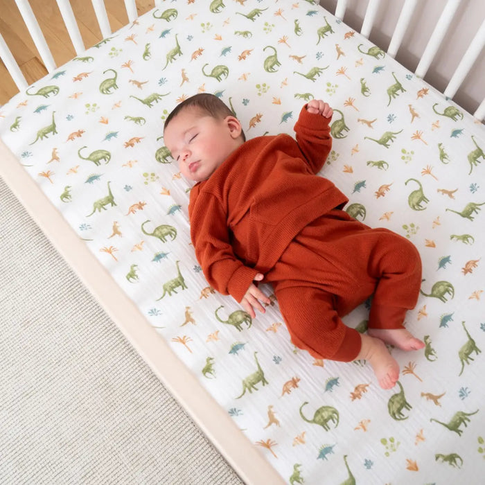 Aden + Anasis Muslin Crib Sheet - Dino Jungle