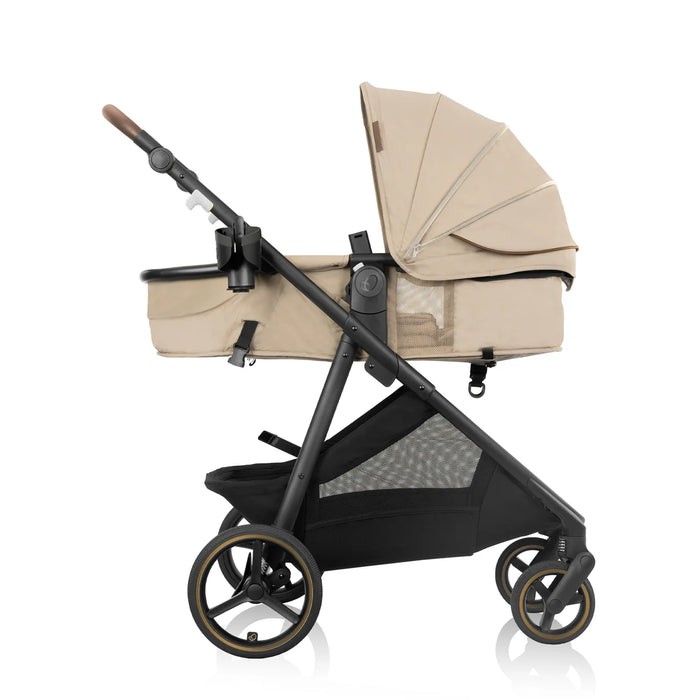 Evenflo Shyft Intuiti Travel System w/ Revolve LiteMax NXT & Sensory Soothe - Travertine (Gold) TS101212547C