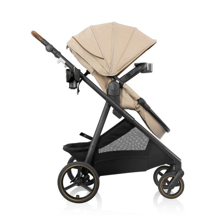 Evenflo Shyft Intuiti Travel System w/ Revolve LiteMax NXT & Sensory Soothe - Travertine (Gold) TS101212547C