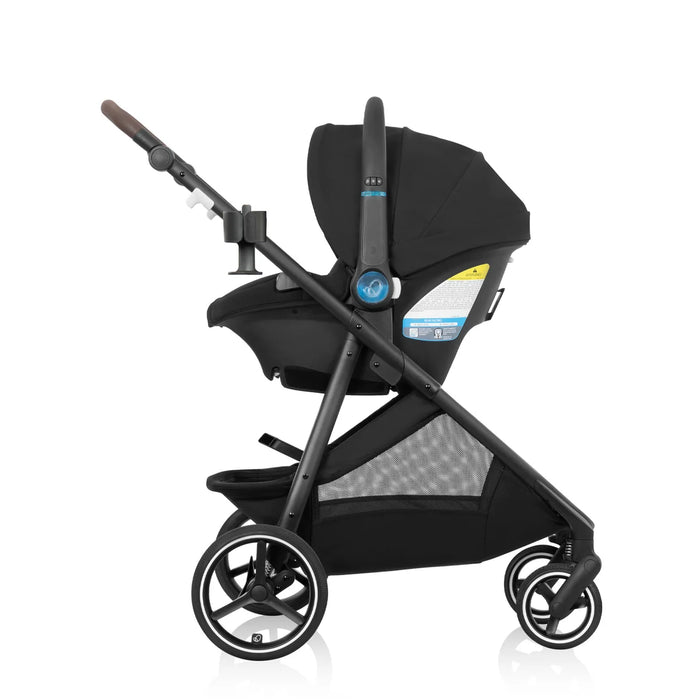 Evenflo Shyft Intuiti Travel System w/ Revolve LiteMax NXT & Sensory Soothe - Jasper Black (Gold) TS101212534C
