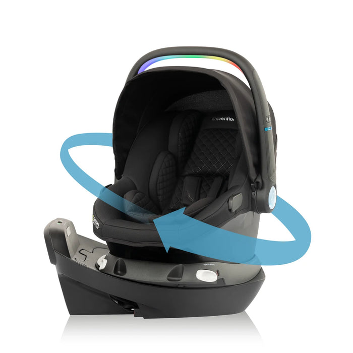 Evenflo Shyft Intuiti Travel System w/ Revolve LiteMax NXT & Sensory Soothe - Jasper Black (Gold) TS101212534C