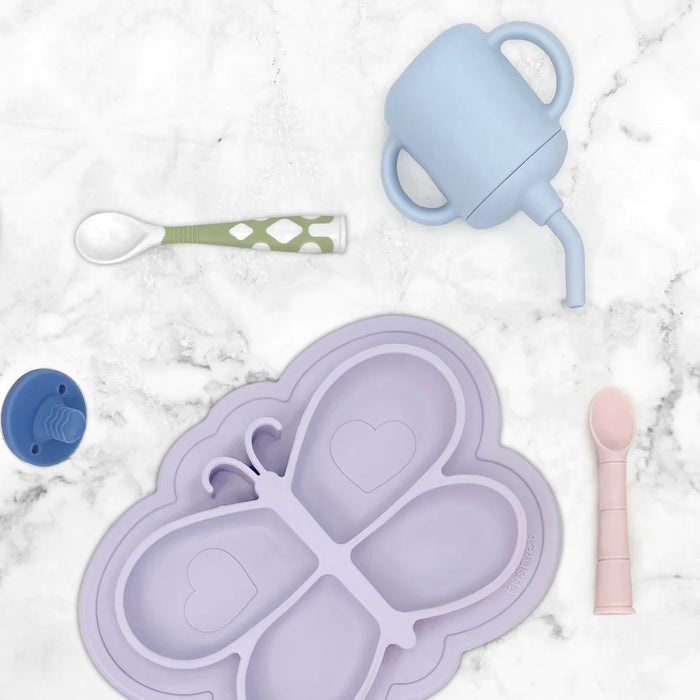 Kushies Silisippy Cup w/ Straw - Day Dream Grey