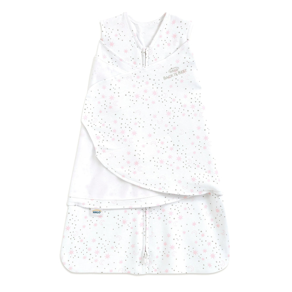 Halo Cotton Sleepsack Swaddle - Midnight Moons Pink NB