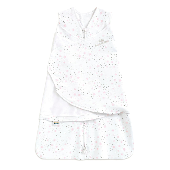 Halo Cotton Sleepsack Swaddle - Midnight Moons Pink NB