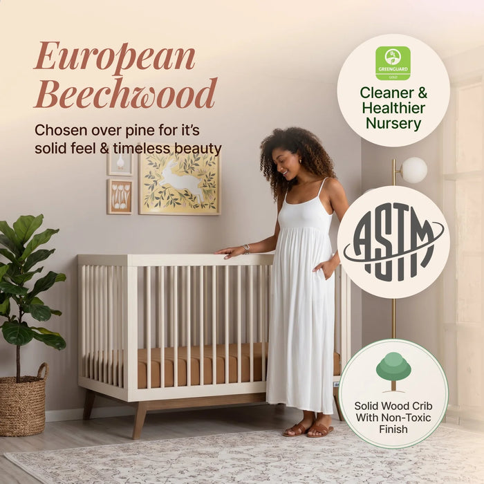 Dadada Soho 3-in-1 Crib - Almond Milk/Walnut