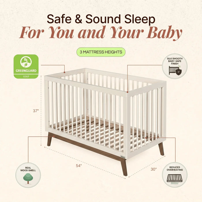 Dadada Soho 3-in-1 Crib - Almond Milk/Walnut