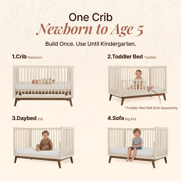 Dadada Soho 3-in-1 Crib - Almond Milk/Walnut