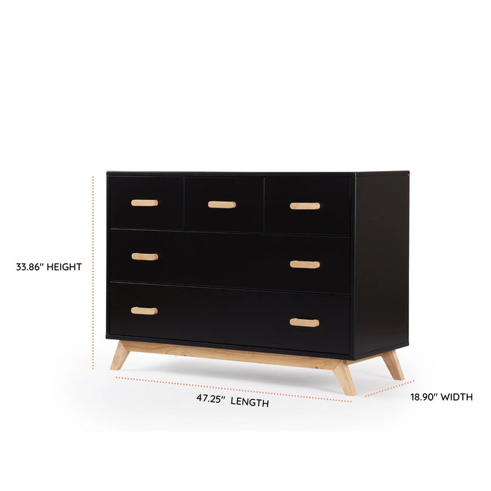 Dadada Soho 5-Drawer Dresser - Black/Natural (2box)
