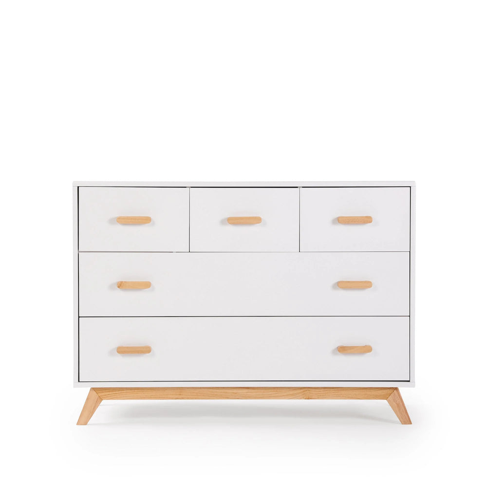 Dadada Soho 5-Drawer Dresser - White/Natural (2box)