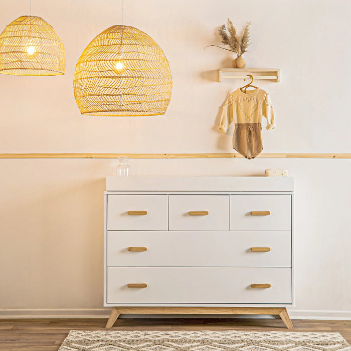Dadada Soho 5-Drawer Dresser - White/Natural (2box)