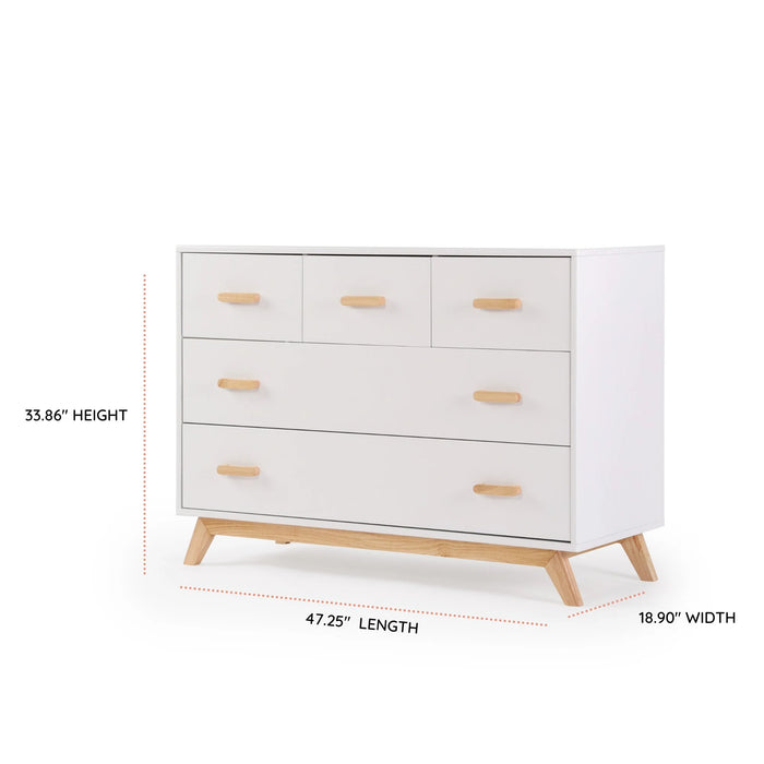 Dadada Soho 5-Drawer Dresser - White/Natural (2box)