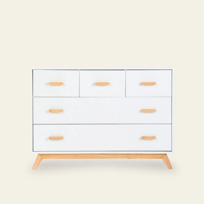 Dadada Soho 5-Drawer Dresser - White/Natural (2box)