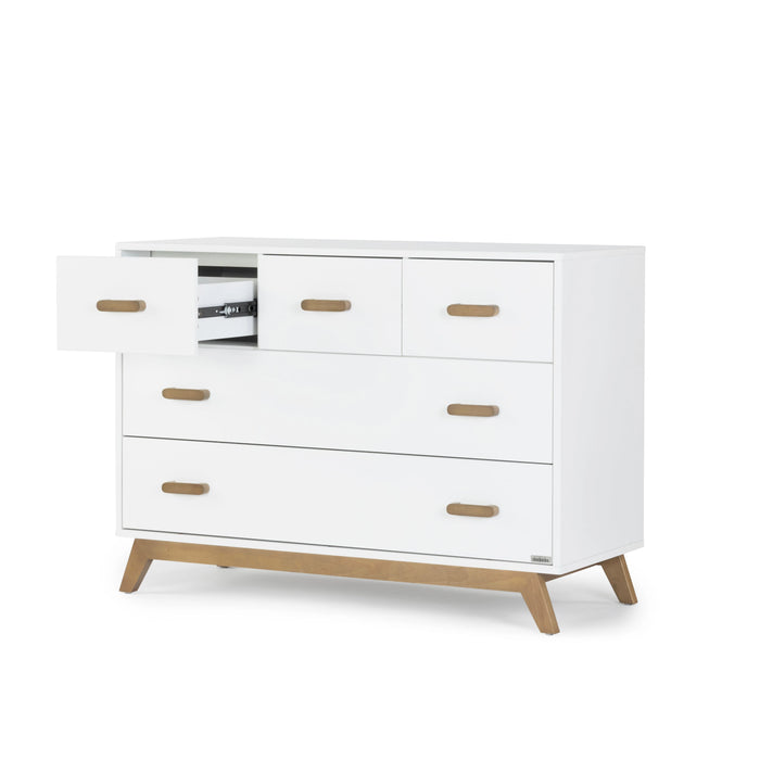 Dadada Soho 5-Drawer Dresser - White/Walnut (2box)