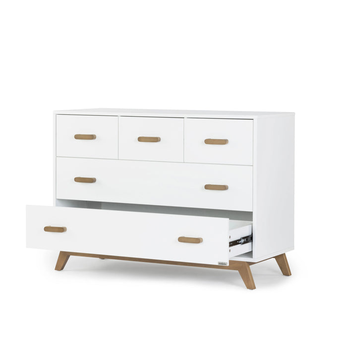 Dadada Soho 5-Drawer Dresser - White/Walnut (2box)