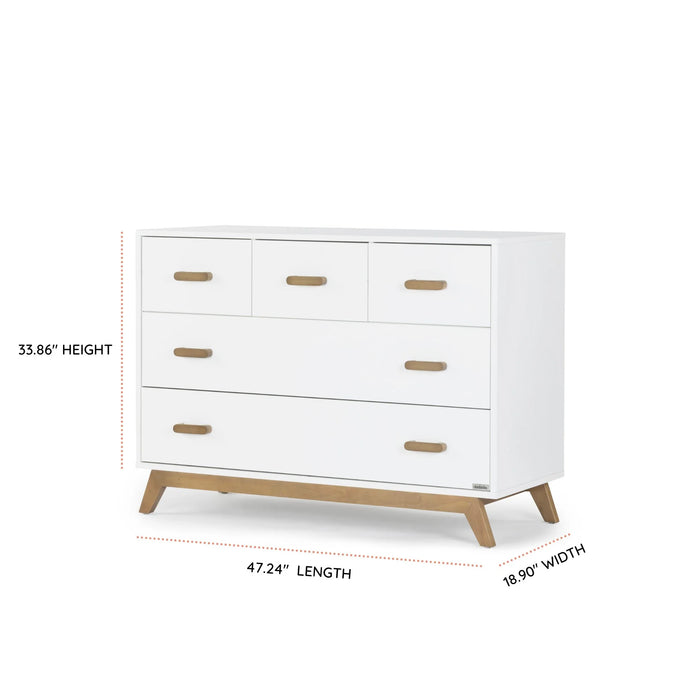 Dadada Soho 5-Drawer Dresser - White/Walnut (2box)