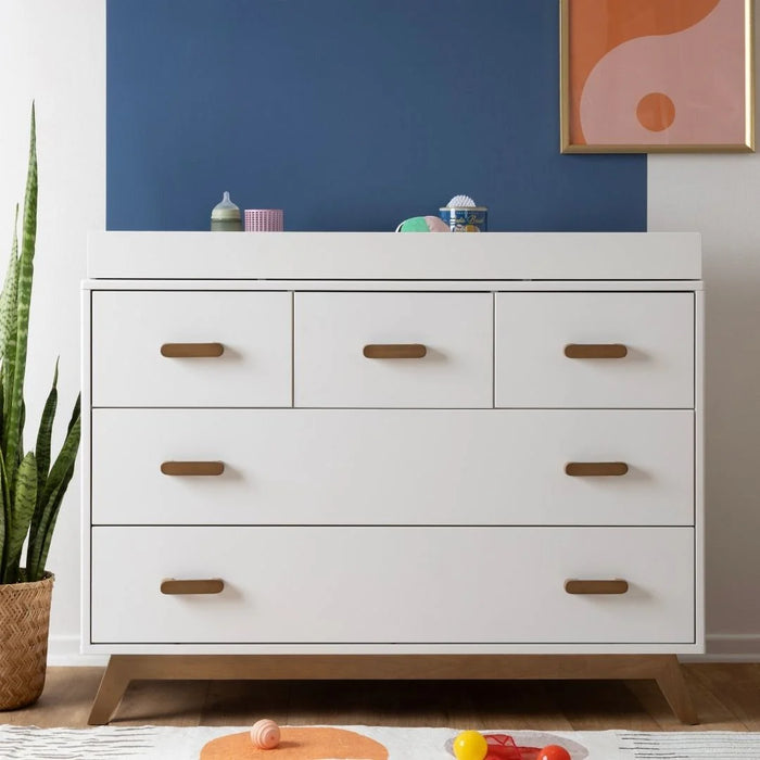 Dadada Soho 5-Drawer Dresser - White/Walnut (2box)