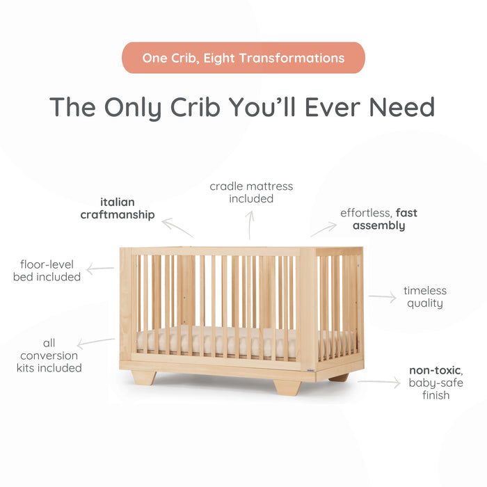 Dadada Spirit 8-in-1 Convertible Crib - Walnut