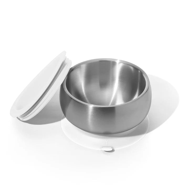 Avanchy Stainless Steel Suction Baby Bowl - White