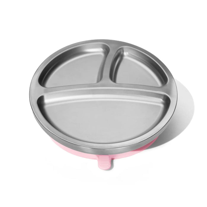 Avanchy Stainless Steel Round Divided Plate - Pink