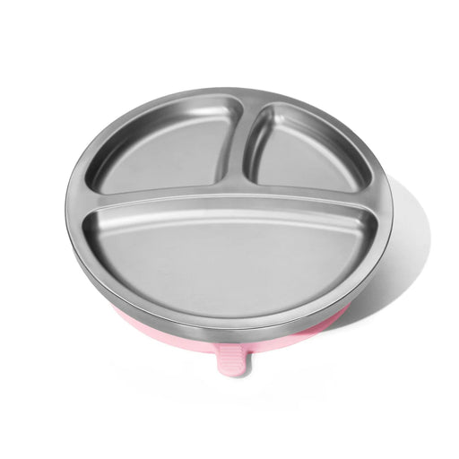 Avanchy Stainless Steel Silicone Round Divided Plate - Pink