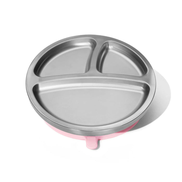 Avanchy Stainless Steel Silicone Round Divided Plate - Pink