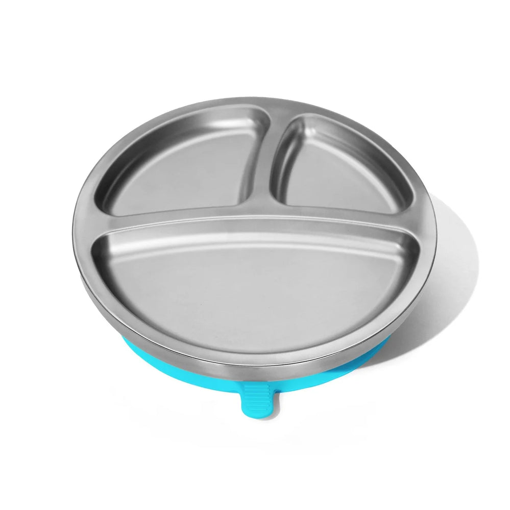 Avanchy Stainless Steel Round Divided Plate - Blue