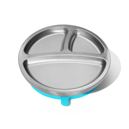 Avanchy Stainless Steel Round Divided Plate - Blue