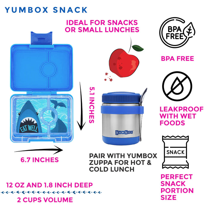 Yumbox Snack Size Bento Lunch Box - Surf Blue (Shark)