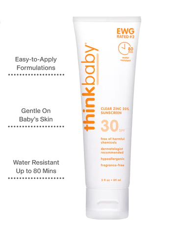 Thinkbaby Clear Zinc Sunscreen Lotion SPF30 89ml