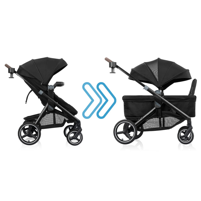Evenflo Transformer Stroller to Wagon Travel System - Pitch Black