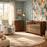 Natart Tulip Contempo Island Crib + 4 Drawer Dresser - Walnut